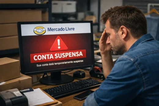 Conta suspensa no Mercado Livre afetando vendedor online
