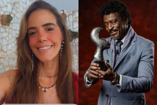 Montagem mostra a compositora Carolina e o cantor Seu Jorge, citados em reportagem sobre disputa envolvendo autoria de música.