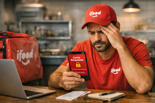 Entregador consulta recurso após ter a conta bloqueada no iFood.