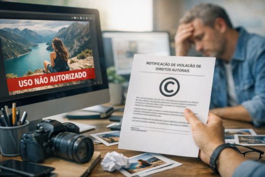 Fotógrafo reúne provas de uso de imagem sem autorização em ambiente digital.