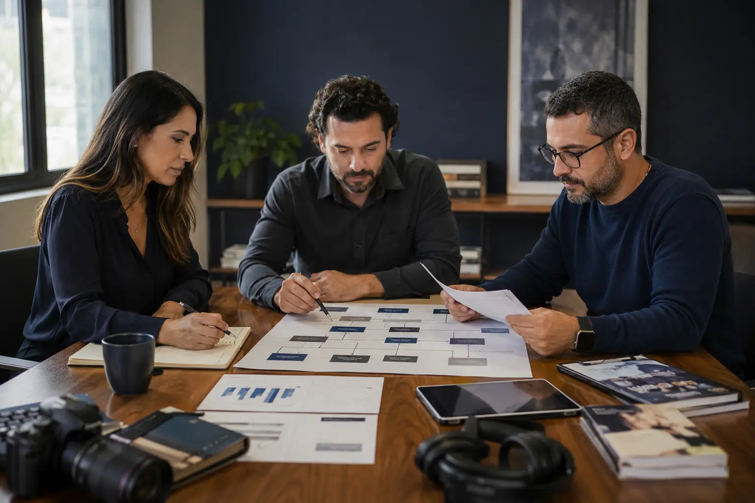 Coprodutores revisam responsabilidades e fluxo de um contrato de coprodução digital