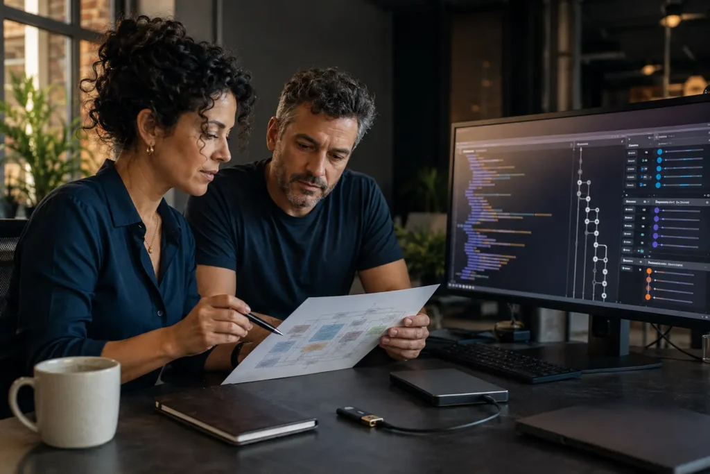 Equipe técnica documenta código para registro de software
