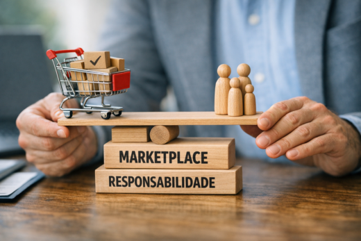 Balança simboliza equilíbrio entre marketplace e consumidores