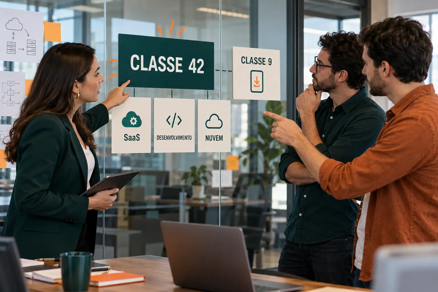 Classe 42 INPI para SaaS, desenvolvimento e serviços em nuvem