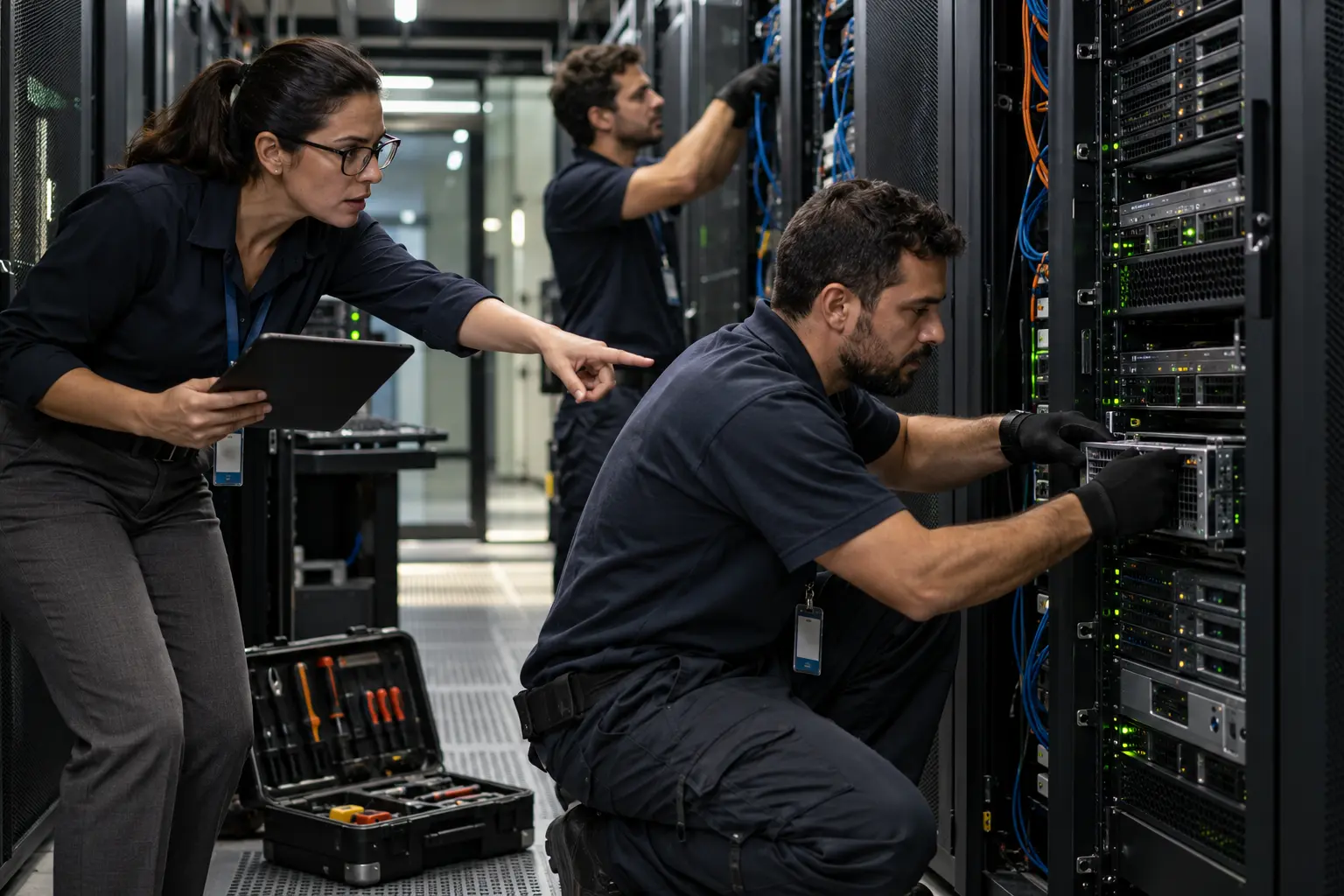 Equipe de TI atua em servidor durante execução de contrato de outsourcing de TI