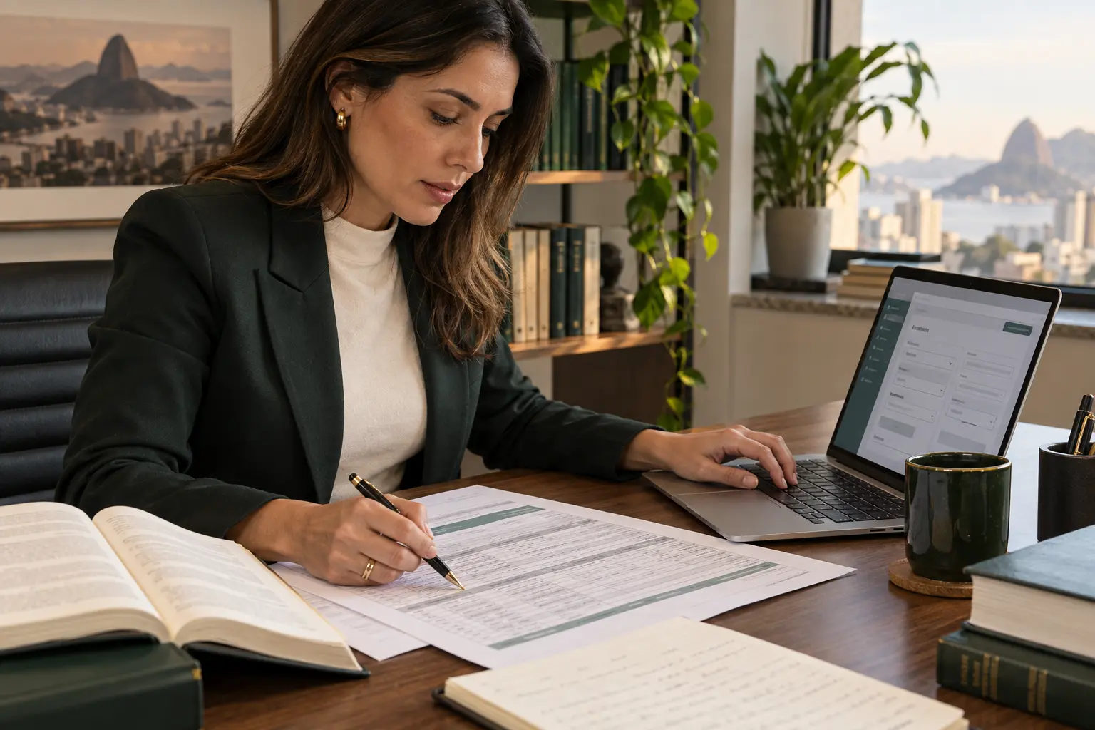 Advogada revisa pedido de registro de marca com especificação de livre preenchimento