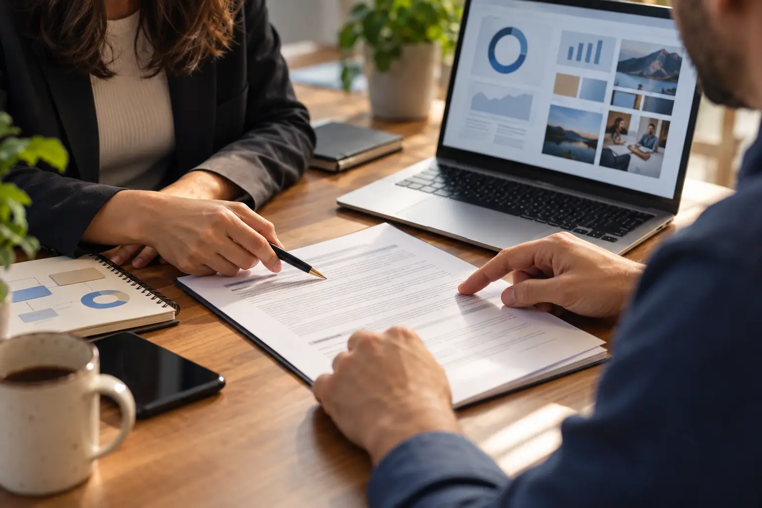 Contrato de marketing digital revisado por agência e cliente